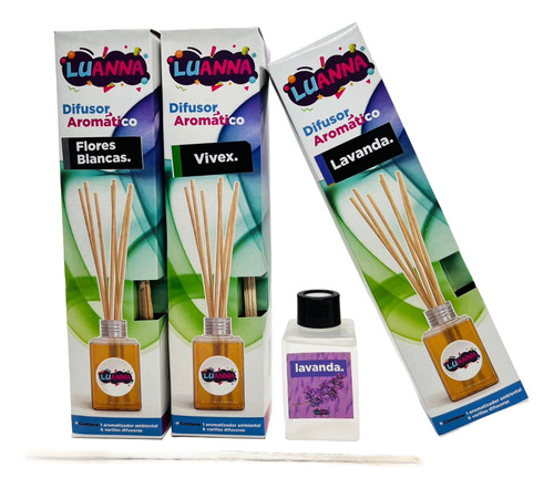 Difusor Aromático X 125ml - De 6 Varillas Fragancias X 6 Uni