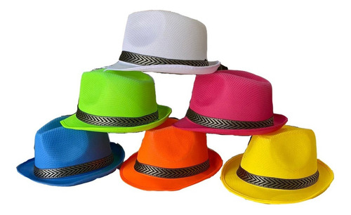 Sombrero Tanguero Fluo X 5 Gorro Guapo Panama Cowboy Fluor Color Surtidos