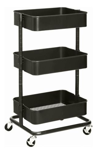 Songmics Ubsc60b Carrito De Metal De 3 Niveles, Carrito De