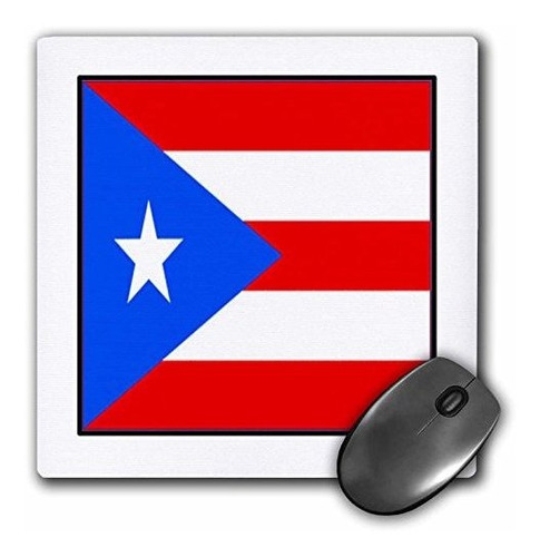 Base Para Ratón Con Foto De Botón De Bandera De Puerto Rico