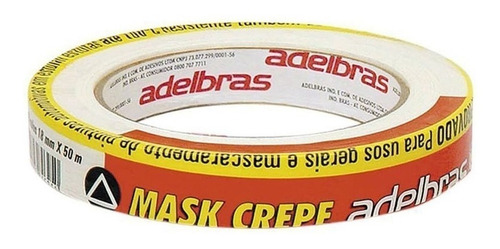 Imagem 2 de 2 de Fita Crepe Mask 710 Adelbras 18mm X M 50