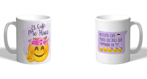 Taza Emoticón Cara Sonriente Sonrojada