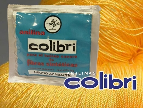 Anilina Para Fibras Sinteticas Colibri X 25 Grs X 16 U