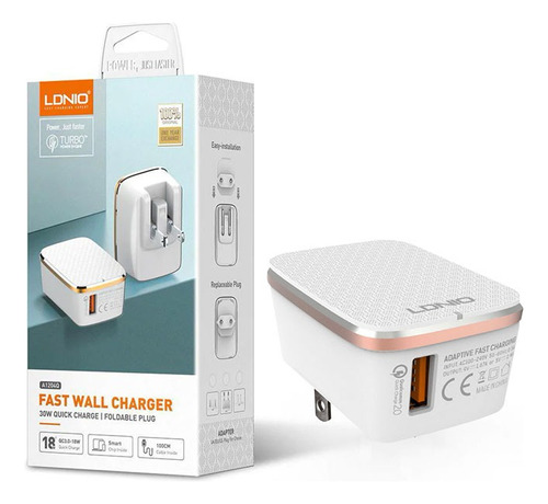 Cargador Ldnio A1204q 18w Usb Adaptador De Pared