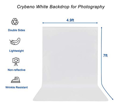 Fondo Fotográfico Blanco 5x7 Ft, Poliéster Chromakey,