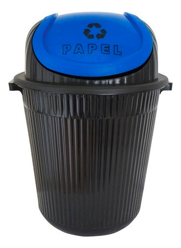 Kit Lixeiras Reciclagem Lixo 86 L Vidro Papel Plástico Metal Cor Preto