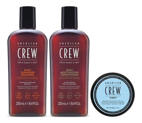 Daily Shampoo + Conditioner + Cera Fiber American Crew Men