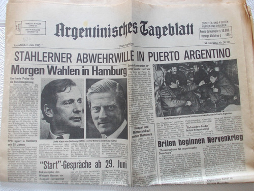   Diario Argentino/ Aleman Malvinas 05/06/82 Nº30313 1/8