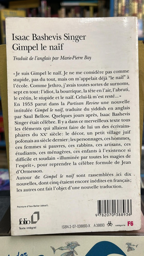 Gimpel Le Naïf - Bashevis Singer (Usado)