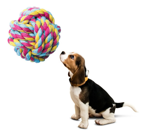 Pelota De Cuerda Para Mascotas, Colorida Para Morder - Otec