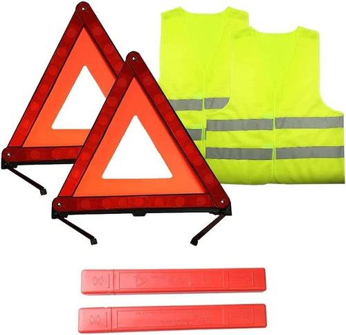 Kit Chaleco Reflectante Triangular Advertencia Emergencia 2