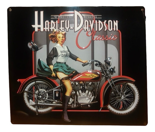 Lamina Decorativa Harley Davidson (classic Pin Up Babe)