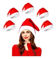 Comprar 10 Gorros Rojos Tela Navideño Santa Claus Sombrero Posadas