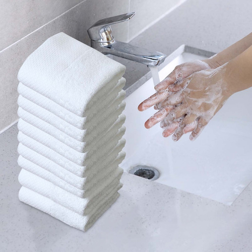 Toalla De Mano Blanca De Algodón X, Pequeña, Desechable, 100