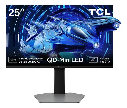Monitor Gamer Tcl 25 Polegadas Qled Mini Led Full Hd G64 300hz 1ms Gtg Freesync Hdr 600 Nits 25g64