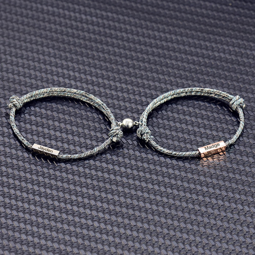 Pulsera Magnética Personalizada Con Nombre Para Pareja