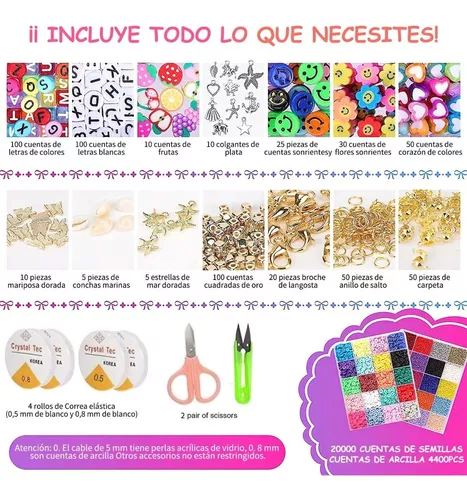 Estuche de Cuentas Multicolor Corazones