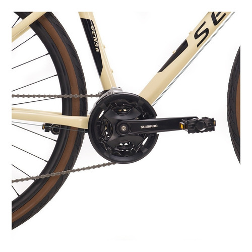 Imagem 5 de 5 de Bicicleta urbana Sense Activ 2021/22 2021 aro 700 M 27v freios de disco hidráulico câmbios Shimano Altus M2000 cor creme