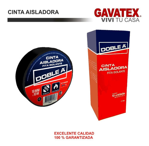 Imagen 2 de 10 de Cinta Aisladora 18mm X 20mts Doble A Pack 10 Rollos Premium