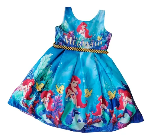 Vestido Para Niñas De La Sirenita Princesa Ariel - Cs Vestido Para Niñas De La Sirenita Princesa Ariel - Cs