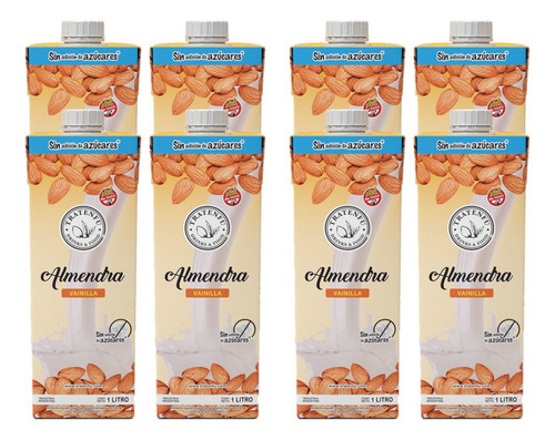 Leche Almendras Vainilla Sin Azucar Tratenfu X8 Und 1 Litro