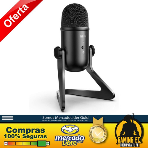 Imagen 1 de 7 de Micrófono Profesional Usb Fifine K678 Streaming Podcast