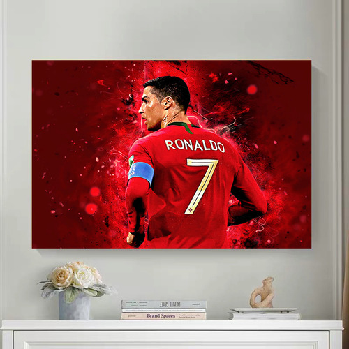 Lienzo De Póster De Fútbol Ronaldo Cr7 Para Decoración De Pa
