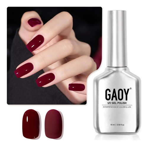 Gaoy Esmalte De Uñas De Gel Rojo, 0.6 Fl Oz, Esmalte De Ge.