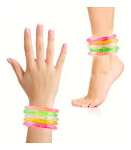 Pulsera Redonda Luminosa Led X 10 Unidades Combo Cotillon 