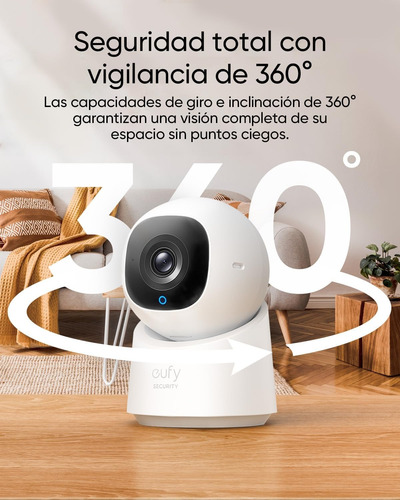 Cámara De Seguridad Interior Eufy C210 2mp 360° Wifi Ai