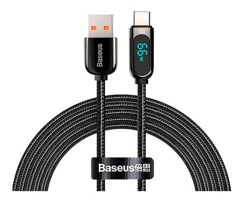 Cable 66w Usb A - Usb C 6a Baseus Pantalla Digital 2 Metros