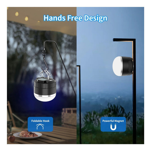 Linterna De Campamento Led Recargable 1000lm, Luz De Carpa 3