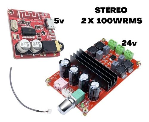Amplificador Digital Stéreo 200wrms+ Placa D Áudio Bluetooth