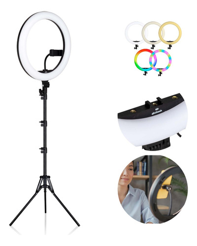 Lampara Aro Profesional 14 Pulgadas Luz Led Foto Video Maquillaje Incluye Tripié Y Control Selfie 