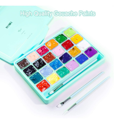 Imagen 3 de 8 de Himi Gouache Set De 24 Colores 30 Ml / Caja Verde