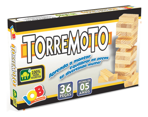 Jogo Joguinho Torremoto Educativo C/36 Blocos Em Madeira Iob