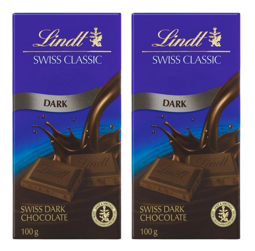 Chocolate Amargo, Lindt Classic, 2 Barras De 100g
