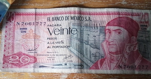 Billete De Colección $20 México 1977