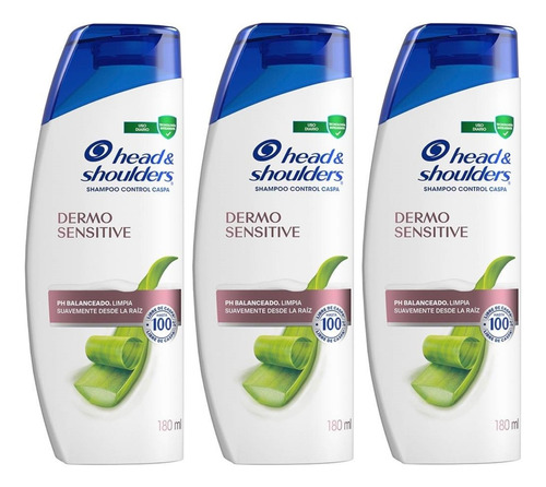 3 Shampoo Head & Shoulders Dermo Sensitive Extractos 180ml
