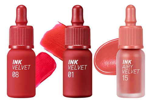 Combo Labial 15 Soft Coral + 1 Good Brick + 08 Sellout Red