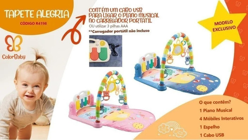 Imagem 7 de 7 de Tapete De Atividades Multifuncional Musical Alegria Rosa