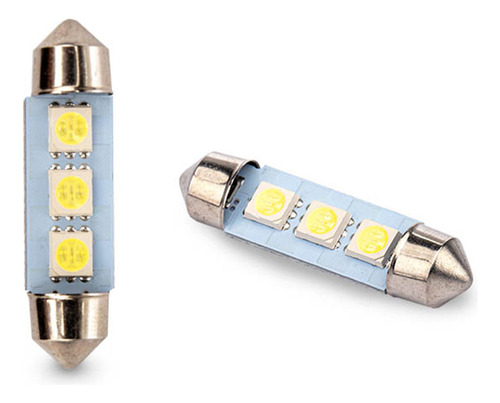 Par Lâmpada Led Torpedo 6000k 3 Leds Smd 39mm 12v Tarponn