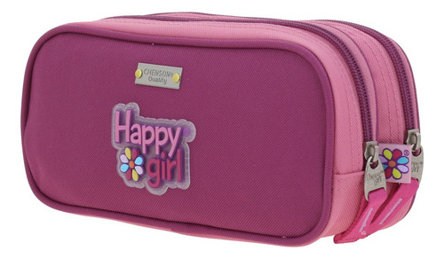 Lapicera Estuche Escolar Chenson Hg Happy Girl Tarlait Rosa Rosa Lisa