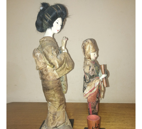 Boneca Antiga Decorativa Gueixa Japonesa Quimono Seda (Usado)