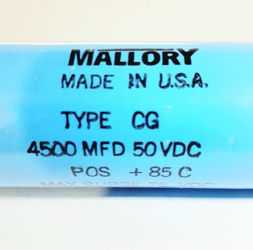 Capacitor Condensador 4500mf  50/75vdc  Hq Mallory Usa