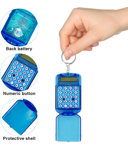 12 Piezas Mini Calculadora Llavero Pequeña Mini Calculadora