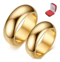 Comprar Lindo Par Alianças Anéis Clássicas 7mm Banhado A Ouro 18k