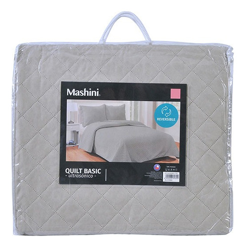 Quilt Mashini Cordoba 1.5 Plazas Color Verde Grisaceo Murray