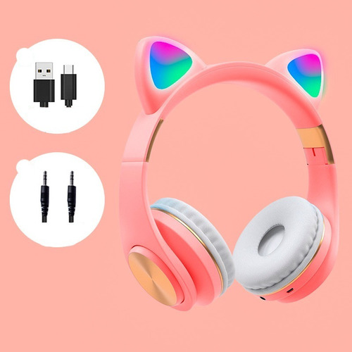 Audífonos  Inalámbricos Niñas Bluetooth Diseño Gato Premium