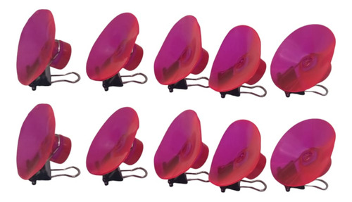 Tira Clip Con Chupon Ventosa Transparente 10 Pz Color Rosa